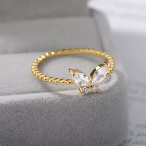 Simply Cute Crystal Butterfly Ring
